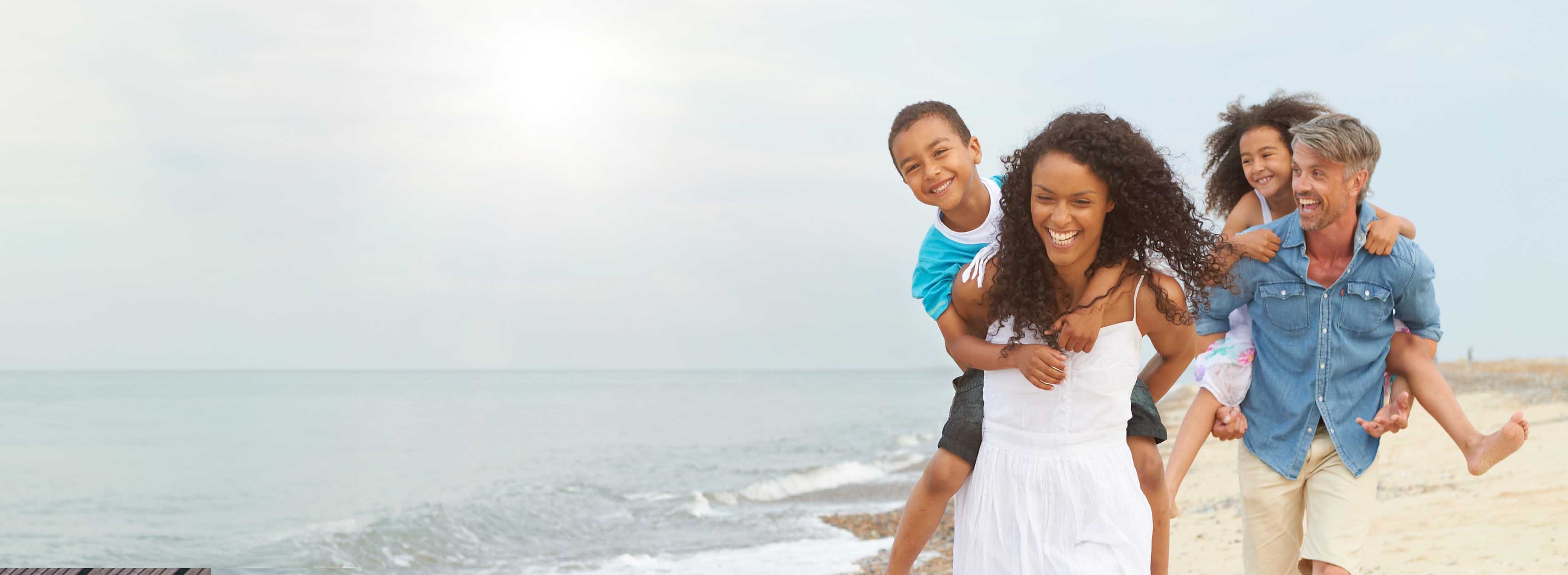 family on beach