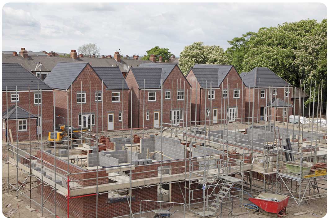 New buildings with scaffolding