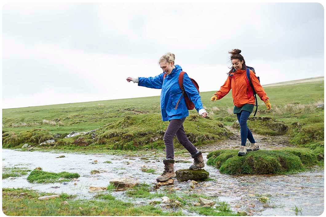 Two women hiking